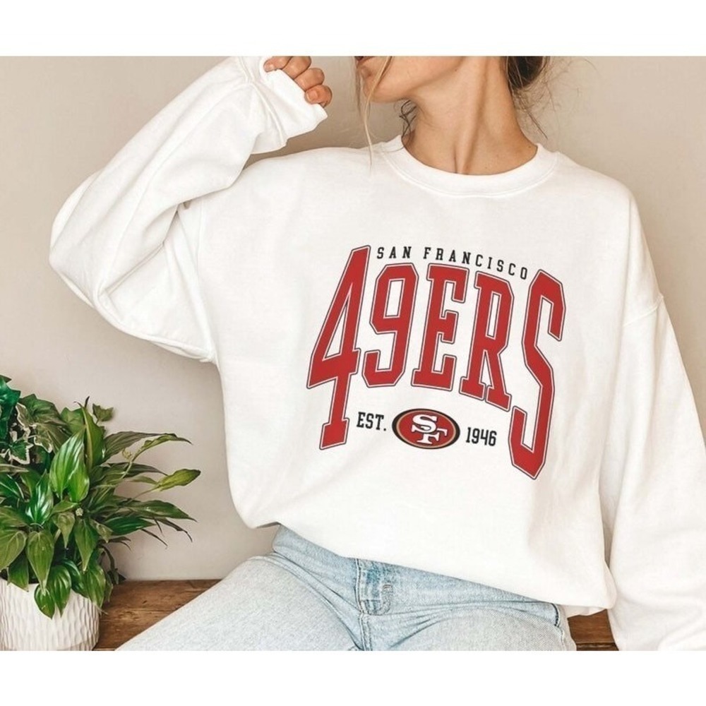 San Francisco Football Sf 49Ers Football Retro Niners Sweatshirt